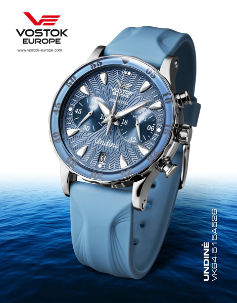 ЧАСЫ ЖЕНСКИЕ VOSTOK-EUROPE UNDINE VK64-515A526 Silicon strap